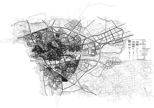 Генплан города Брест - файл чертежа в формате DWG.