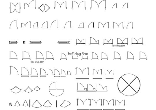Блоки дверей - файл чертежа в формате DWG.
