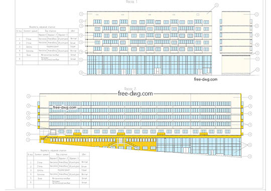 Реконструкция фасада жилого дома - файл чертежа в формате DWG.