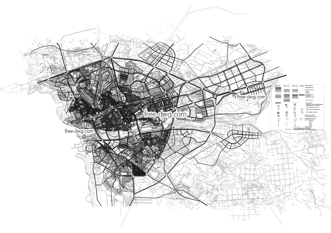 Генплан города Брест - файл чертежа в формате DWG.