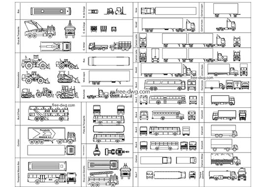 Сборник автомобилей - файл чертежа в формате DWG.