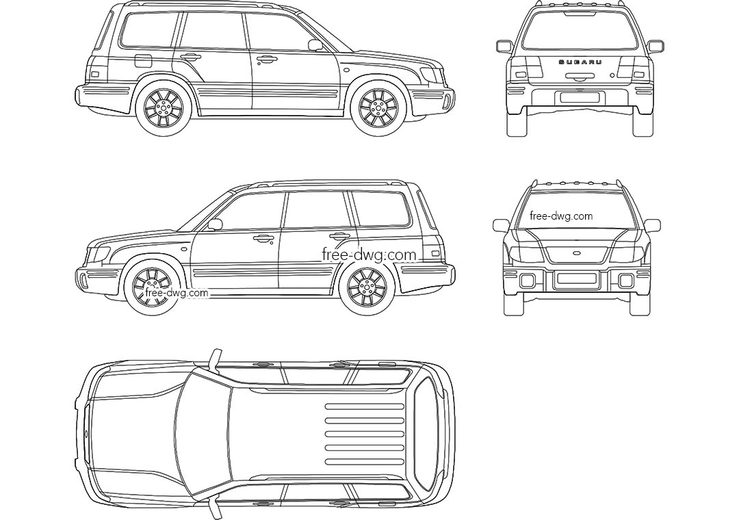 Subaru Forester - файл чертежа в формате DWG.