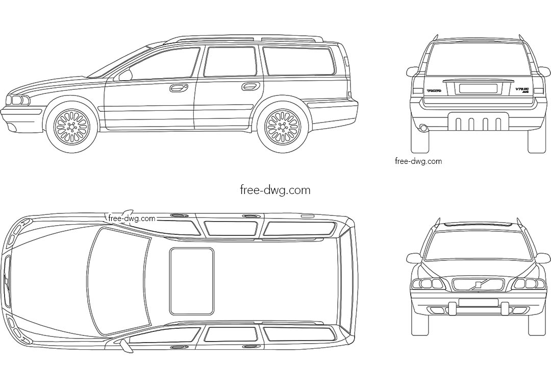 Volvo XC70 - файл чертежа в формате DWG.