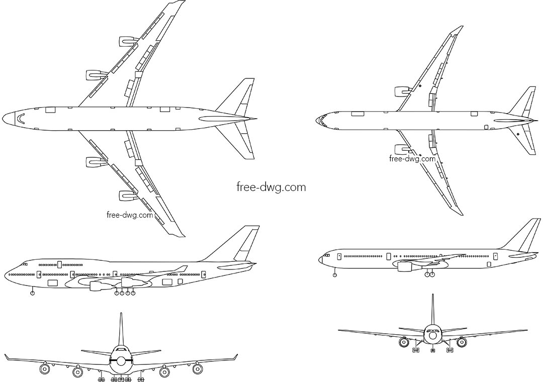 Самолеты Боинг - файл чертежа в формате DWG.