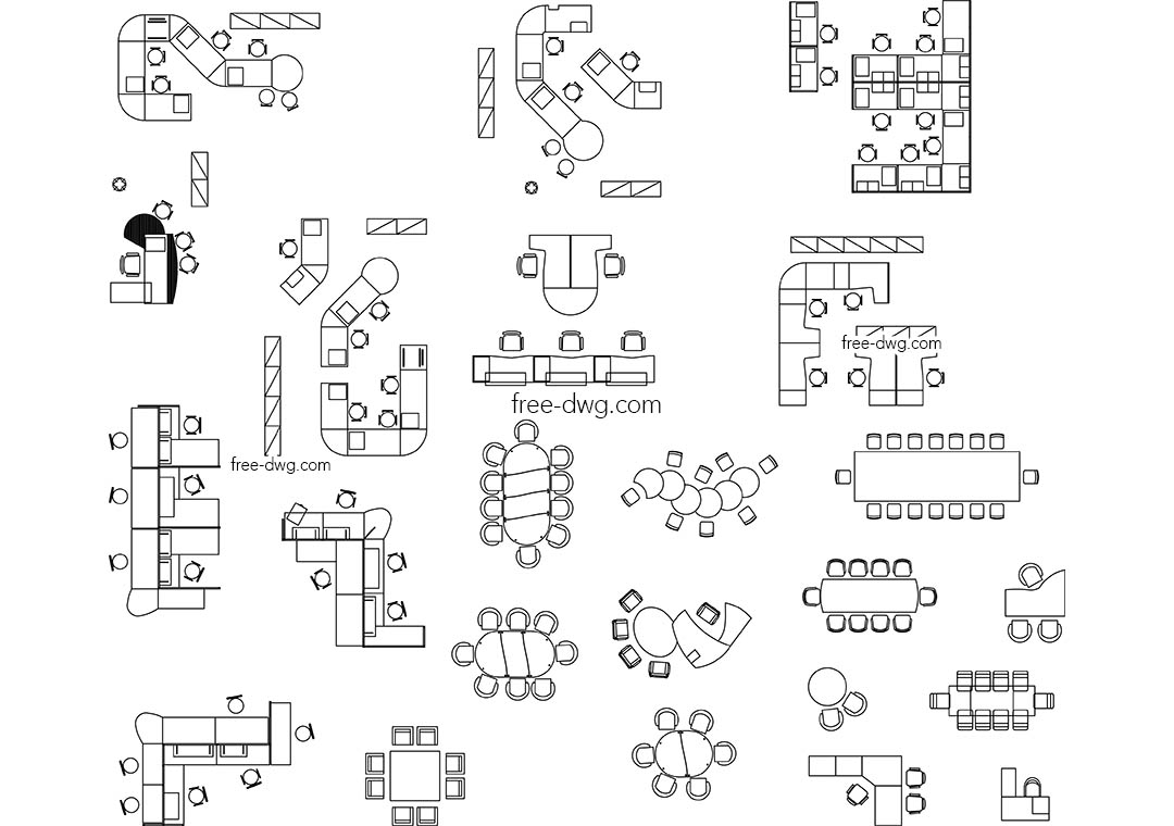 Офисная мебель DWG чертежи в Автокаде скачать файл бесплатно