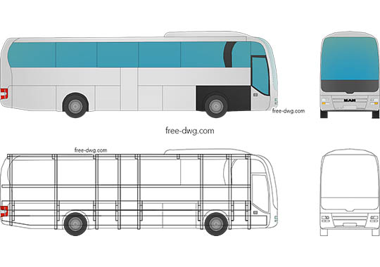 Man Автобус - бесплатный чертеж