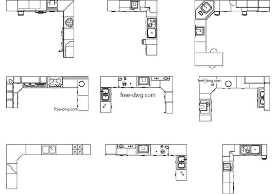 Кухонная мебель - файл чертежа в формате DWG.