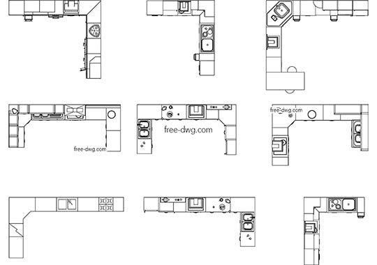 Кухонная мебель - бесплатный чертеж