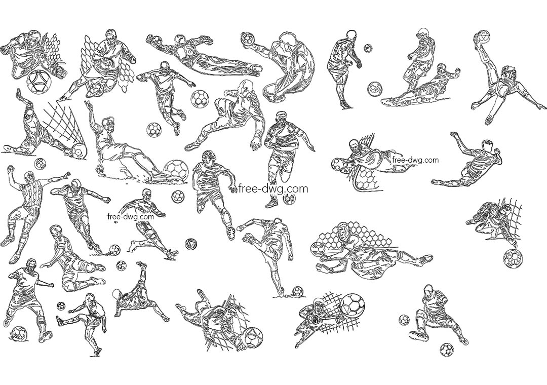 Футболисты - файл чертежа в формате DWG.